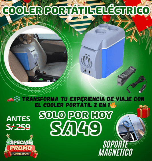 COOLER ELÉCTRICO 2 EN 1 + SOPORTE MAGNÉTICO 🎁